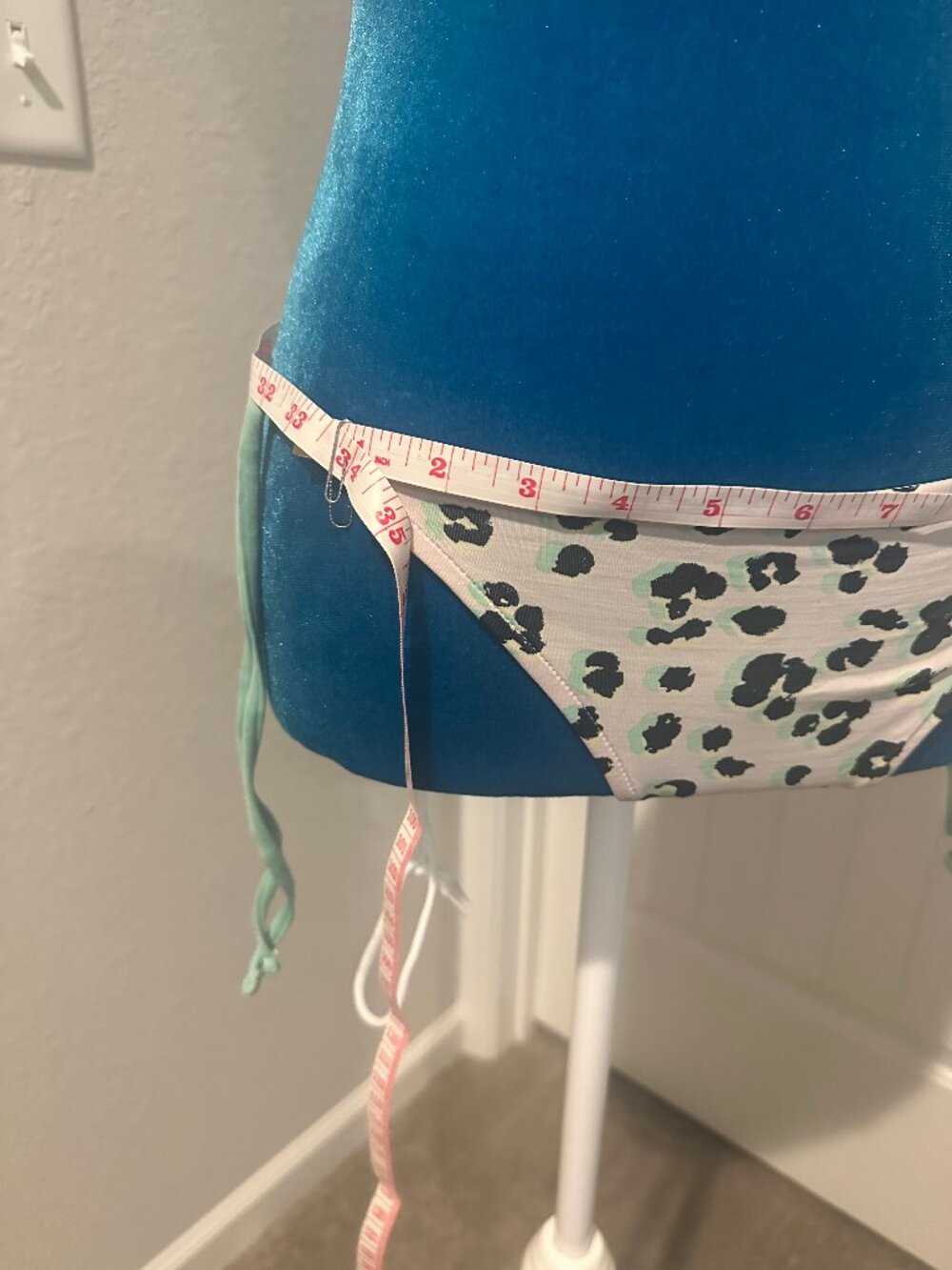 Aeropostale Small Leopard Print Halter Bikini Set Lace-Up Back